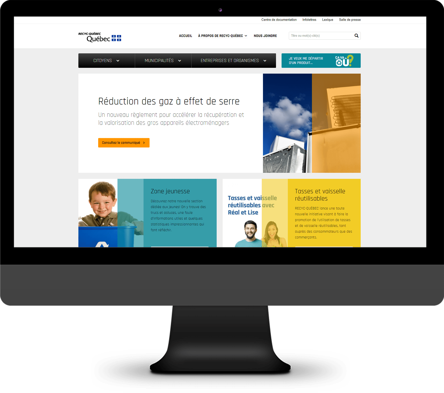 Recyc-Québec - Conception site web